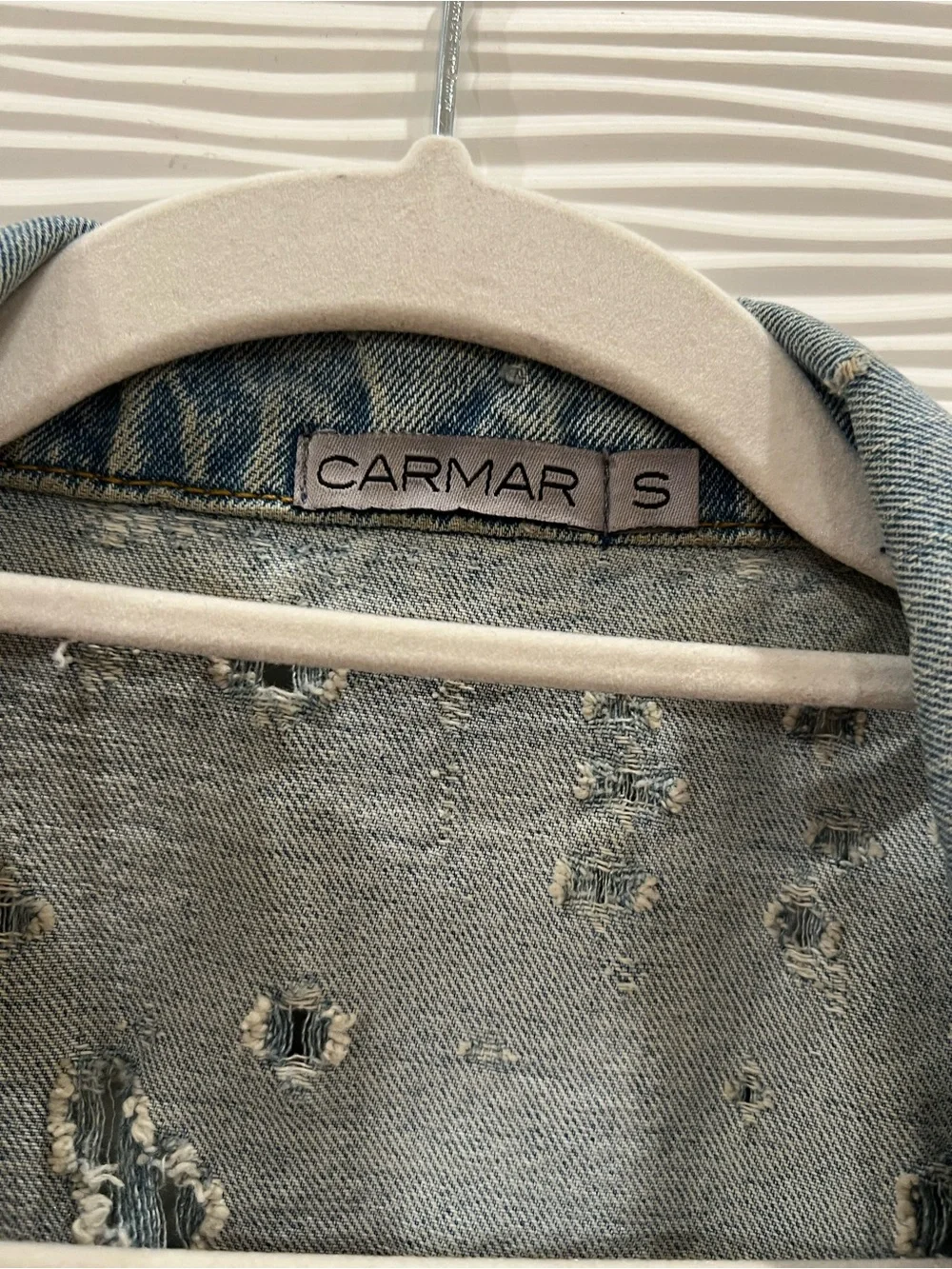 Carmar Light Blue Distressed Oversized Denim Jacket